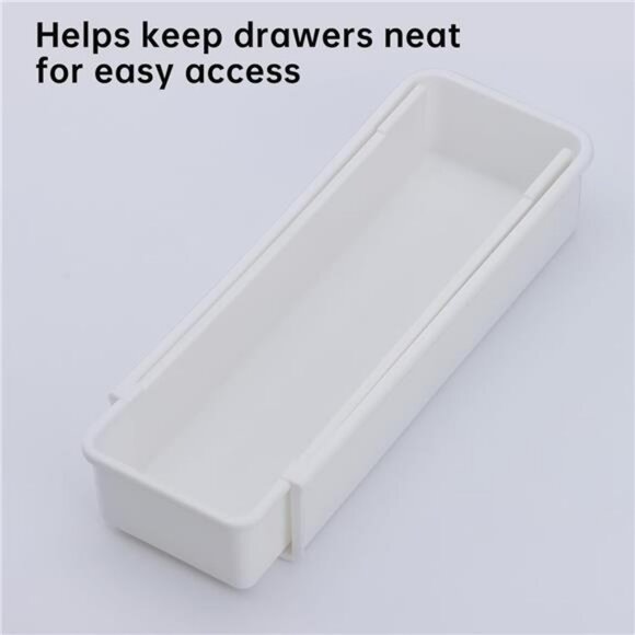 Expandable Straw Drawer Organizer Clear Plastic Kitchen Utensil Storage Holder - Picture 7 of 8